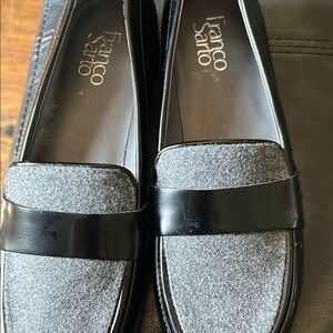 Franco Sarto Black and Gray Flats with Textured Finish